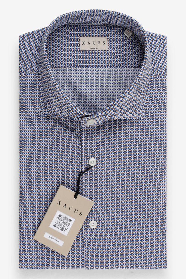 Camisa Hombre Xacus Regular Diseño  100% algodón cuello Francés Manga larga