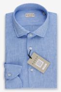 Shirt Man Xacus Classic Plain 100% linen collar French Long sleeve