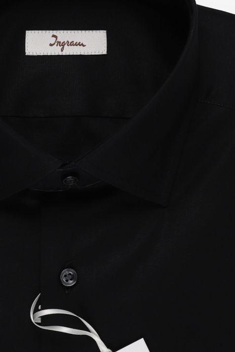 Shirt Man Ingram Regular Plain 97% cotton 3% elastan collar Italian Long sleeve