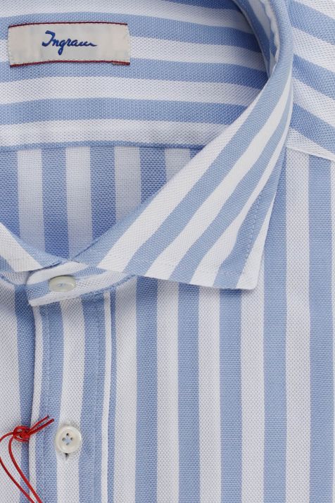 Shirt Man Ingram Regular Stripe 100% cotton collar French Long sleeve